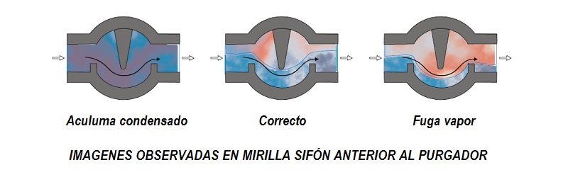 Inspección de purgadores con mirilla sifónica